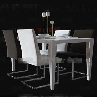 Black and white minimalist dining table