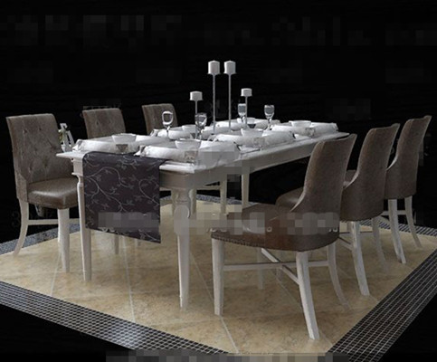 European-style white dinette combination