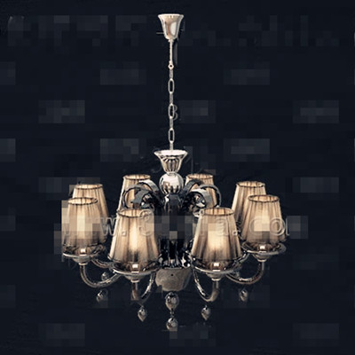 Retro dark yellow metal chain chandelier