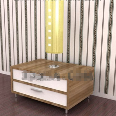 Double white drawers bedside cabinet