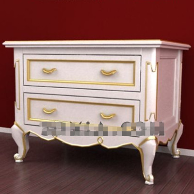 Phnom Penh white drawers bedside cabinet