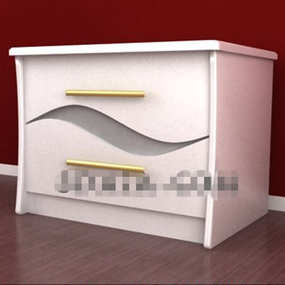 Pure white minimalist bedside table