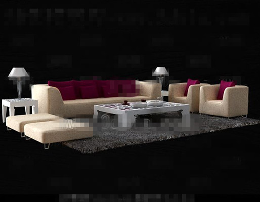 Simple Rose Red sofa combination