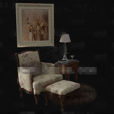 European style floral fabric sofa combination
