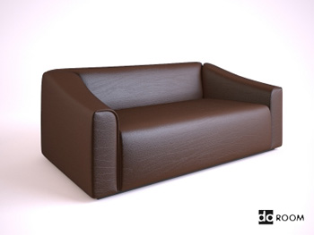 Dark brown cortical many people sofa