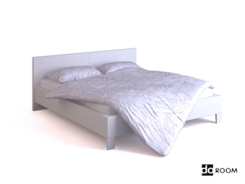 White simple double bed model