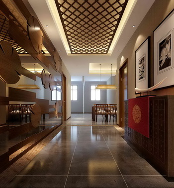 Chinese-style entrance hall corridor