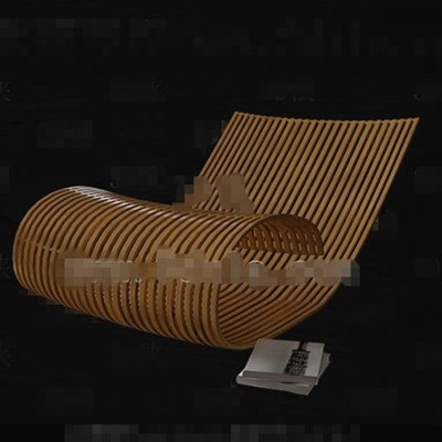 Leisure yellow bamboo single sofa