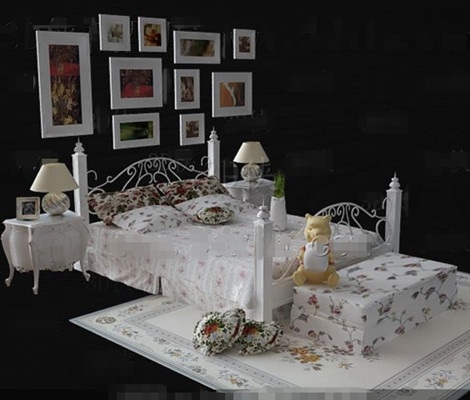 Fresh and comfortable white double bed