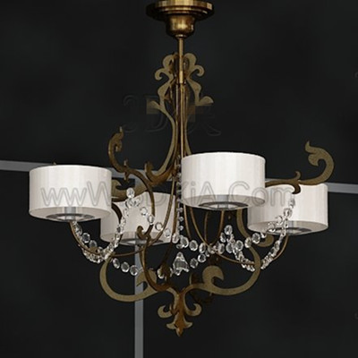 White metal frame pendant lamp