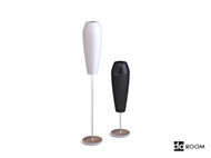 Black and white shade floor lamp
