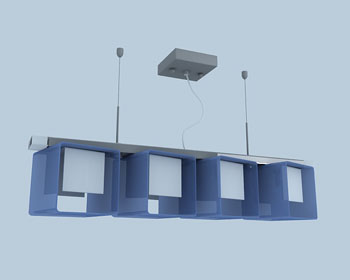 Blue square combination chandelier