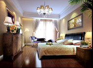 Dark solid wood retro bedroom