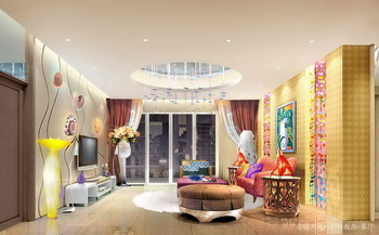 Lively and bright colors living room