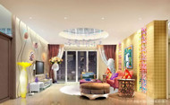 Lively and bright colors living room