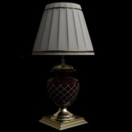 White pleated checkered table lamp