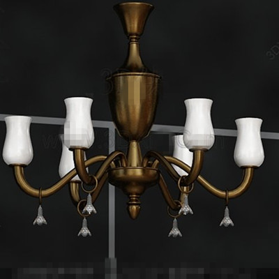 Beautiful golden scaffold white chandelier