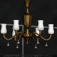 Beautiful golden scaffold white chandelier