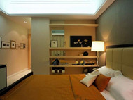 Comfortable and warm yellow bedroom