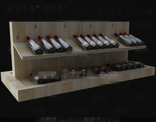 Wood primary color simple wine cabinet