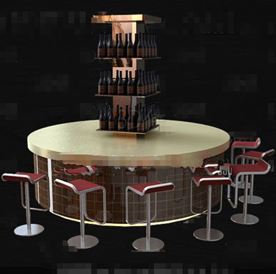 Fashionable round bench wine cabinet