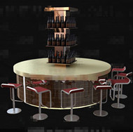 Fashionable round bench wine cabinet