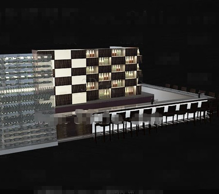 Grid staggered wine cabinet bar