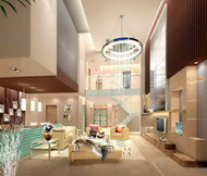 Modern duplex warm luxurious living room