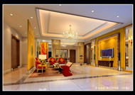 Warm luxurious bright living room