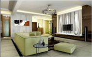 Modern dark and light color mixed living room