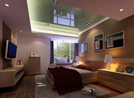 Glass ceiling spotlights surrounded bedroom