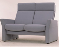 Modern dark gray double high back sofa