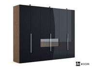 Black multi-door coats cabinet