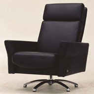 Modern black leather boss chair