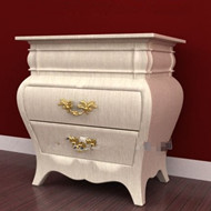 Wood exquisite curved bedside cabinet
