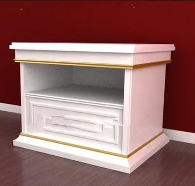 Double-layer white bedside cabinet