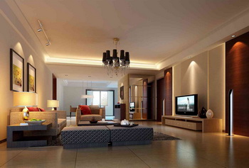 Warm and low-key large living room