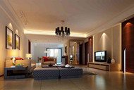 Warm and low-key large living room