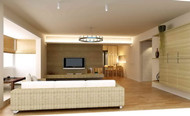 Chinese style spacious wooden living room