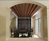 Simple retro wooden ceiling dining room