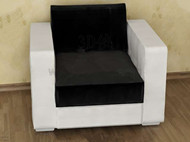 Comfortable black and white single sofa