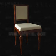 Retro beige seat brown wooden chair