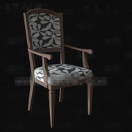The gray and white seat wooden chair