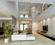 Duplex bright white living room