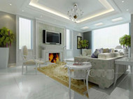 Pure white and elegant living room