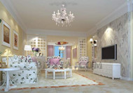 White elegant and comfortable living room