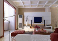 Modern white minimalist living room