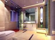 Modern simple glass bathroom