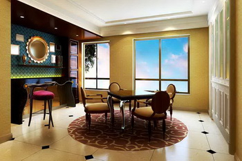 European style bright casual dining room