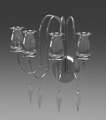 Metal frame glass shade wall lamp